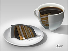Фотоманипуляция «Кофейный тортик»