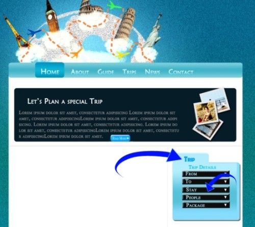 Макет сайта для туристического агентства