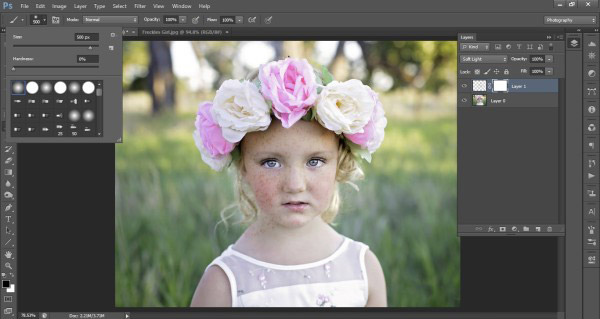 Как создать веснушки в Photoshop